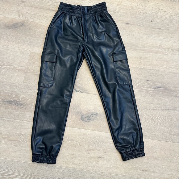 Abercrombie faux leather joggers XXS short - Picture 1 of 3